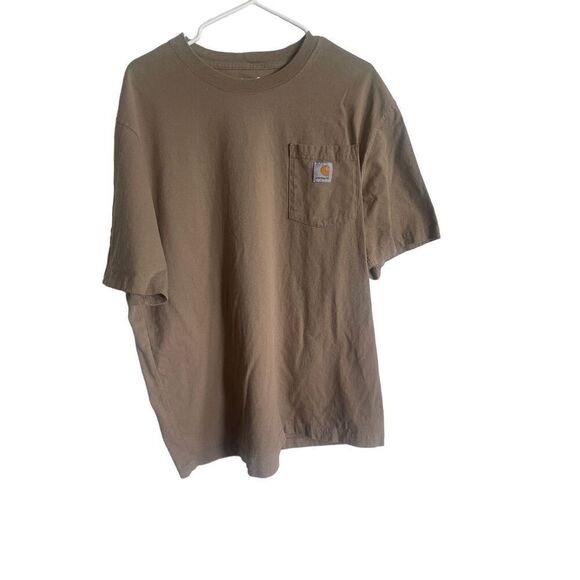 Carhartt Men's Tan Loose Fit Heavyweight Short Sleeve Pocket T-Shirt Size Large - Picture 2 of 15